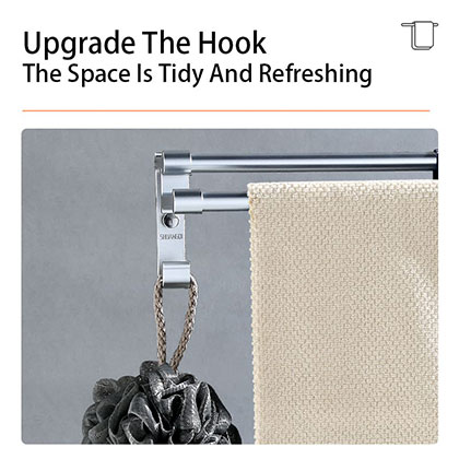 Bathroom Shower Towel Rail No-drilling(Glue)