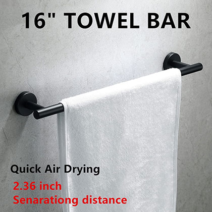 5 PCS Matte Black Bathroom Hardware Set