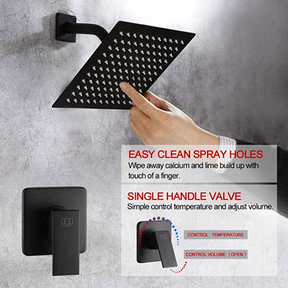 Amazon Hot Selling Matte Black Shower Faucet Set