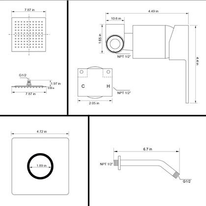 Amazon Hot Selling Matte Black Shower Faucet Set