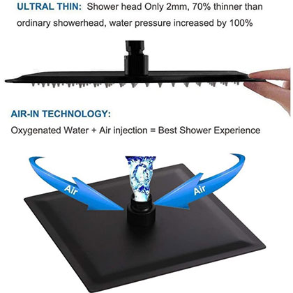 Amazon Hot Selling Matte Black Shower Faucet Set