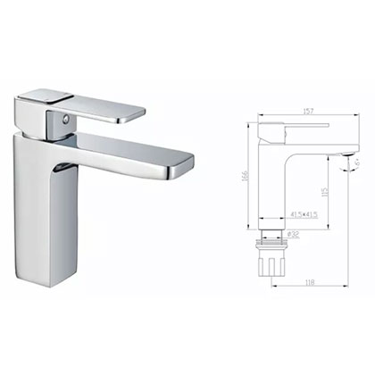 Shuangheng Basin Mixer with Pop Up Faucet