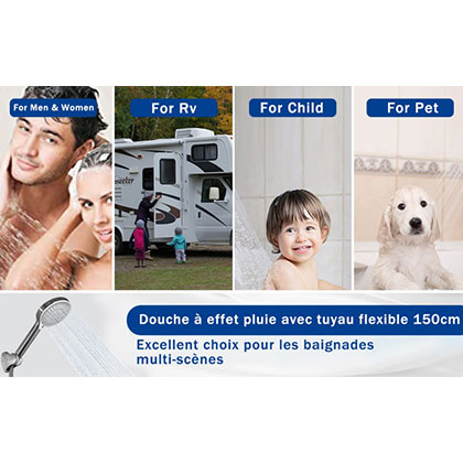 Amazon Hot Selling High Pressure Water Saving 3Functions Hand Shower with ABS Material