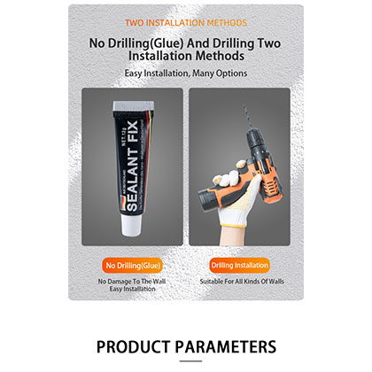 Bathroom Shower Towel Rail No-drilling(Glue)